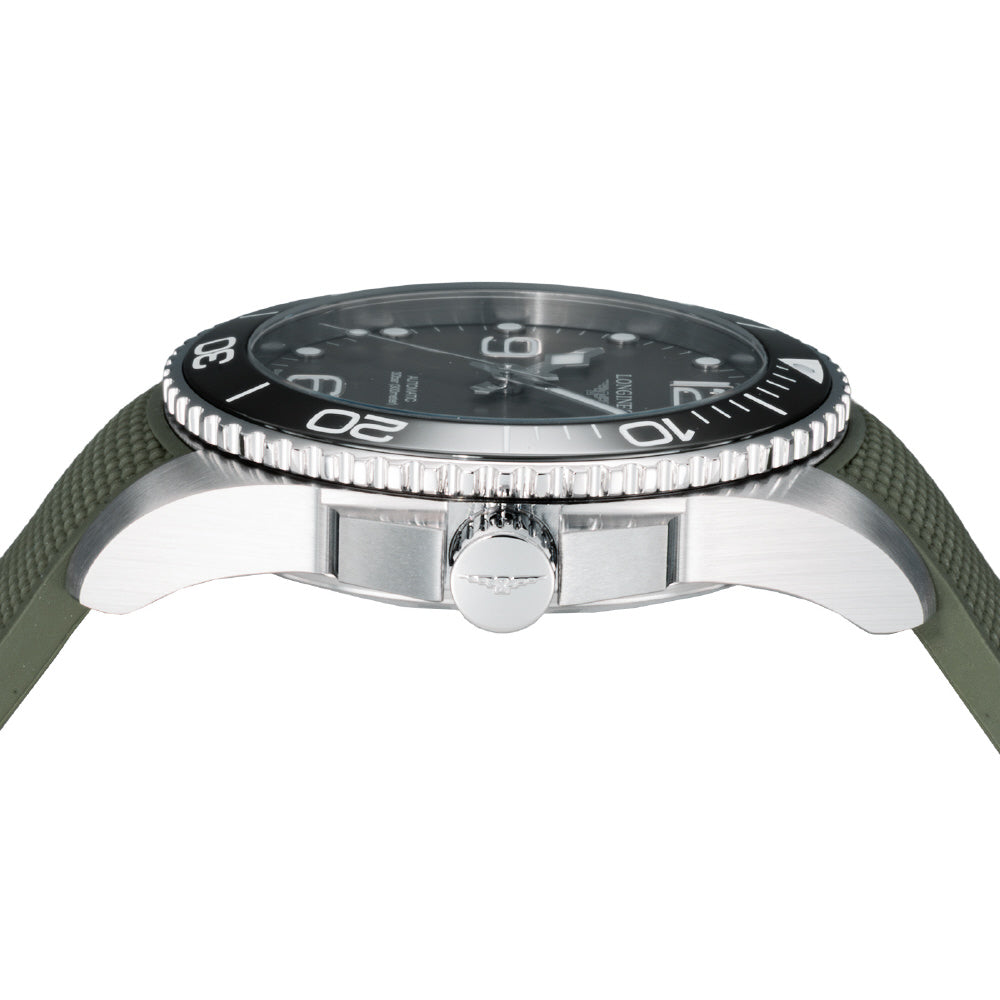 LONGINES L3.781.4.06.9 Watch - Hydro Conquest 5-Year Warranty Green Ceramic Bezel Automatic Movement Water Resistant 300m (Im