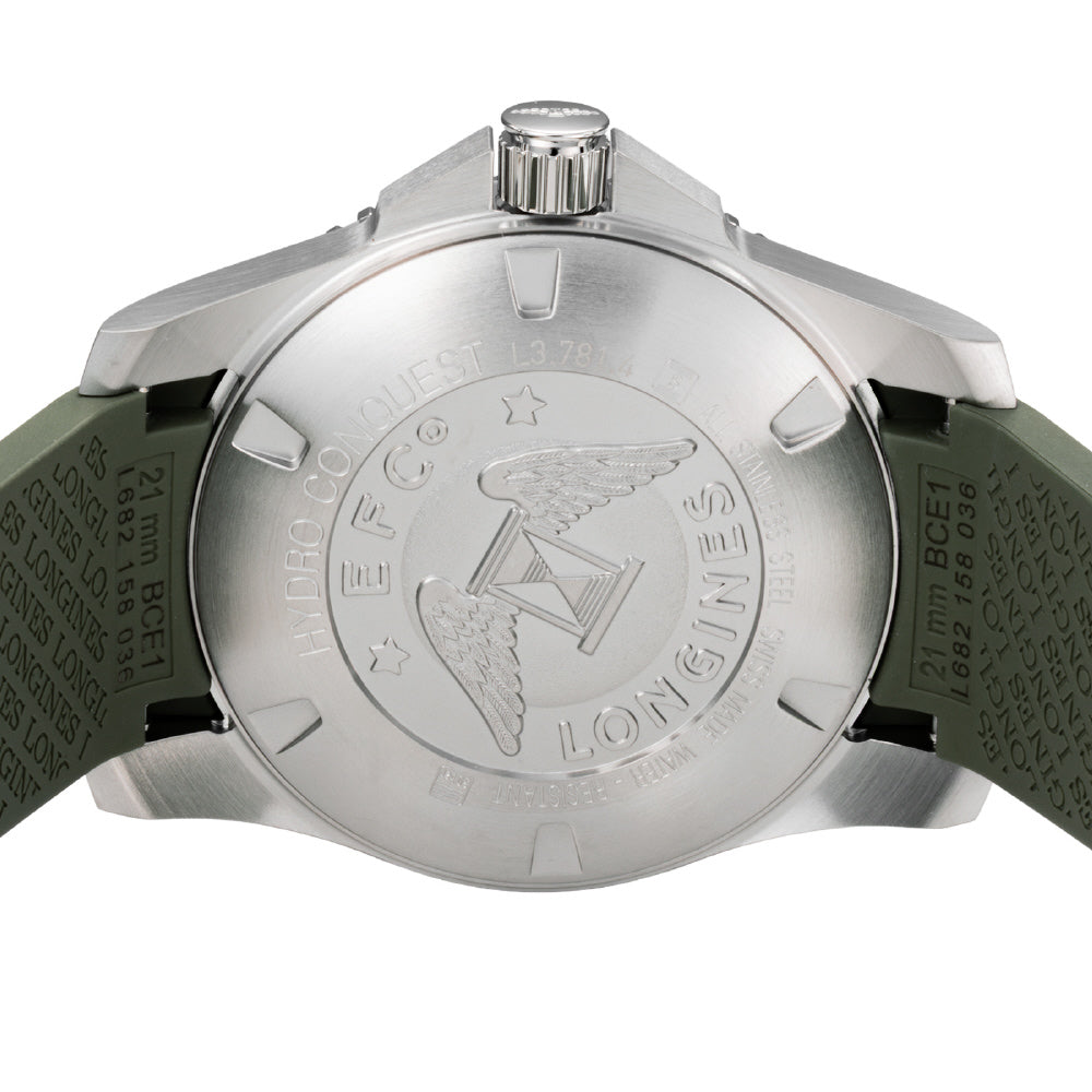 LONGINES L3.781.4.06.9 Watch - Hydro Conquest 5-Year Warranty Green Ceramic Bezel Automatic Movement Water Resistant 300m (Im