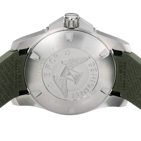 LONGINES L3.781.4.06.9 Watch - Hydro Conquest 5-Year Warranty Green Ceramic Bezel Automatic Movement Water Resistant 300m (Im