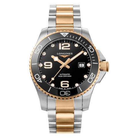 LONGINES L3.782.3.58.7 Hydro Conquest 5-Year Warranty Black Ceramic 300M Water Resistance Swiss Automatic