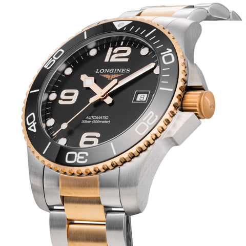 LONGINES L3.782.3.58.7 Hydro Conquest 5-Year Warranty Black Ceramic 300M Water Resistance Swiss Automatic