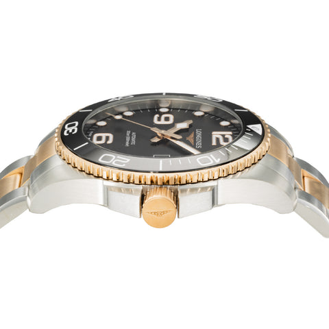 LONGINES L3.782.3.58.7 Hydro Conquest 5-Year Warranty Black Ceramic 300M Water Resistance Swiss Automatic