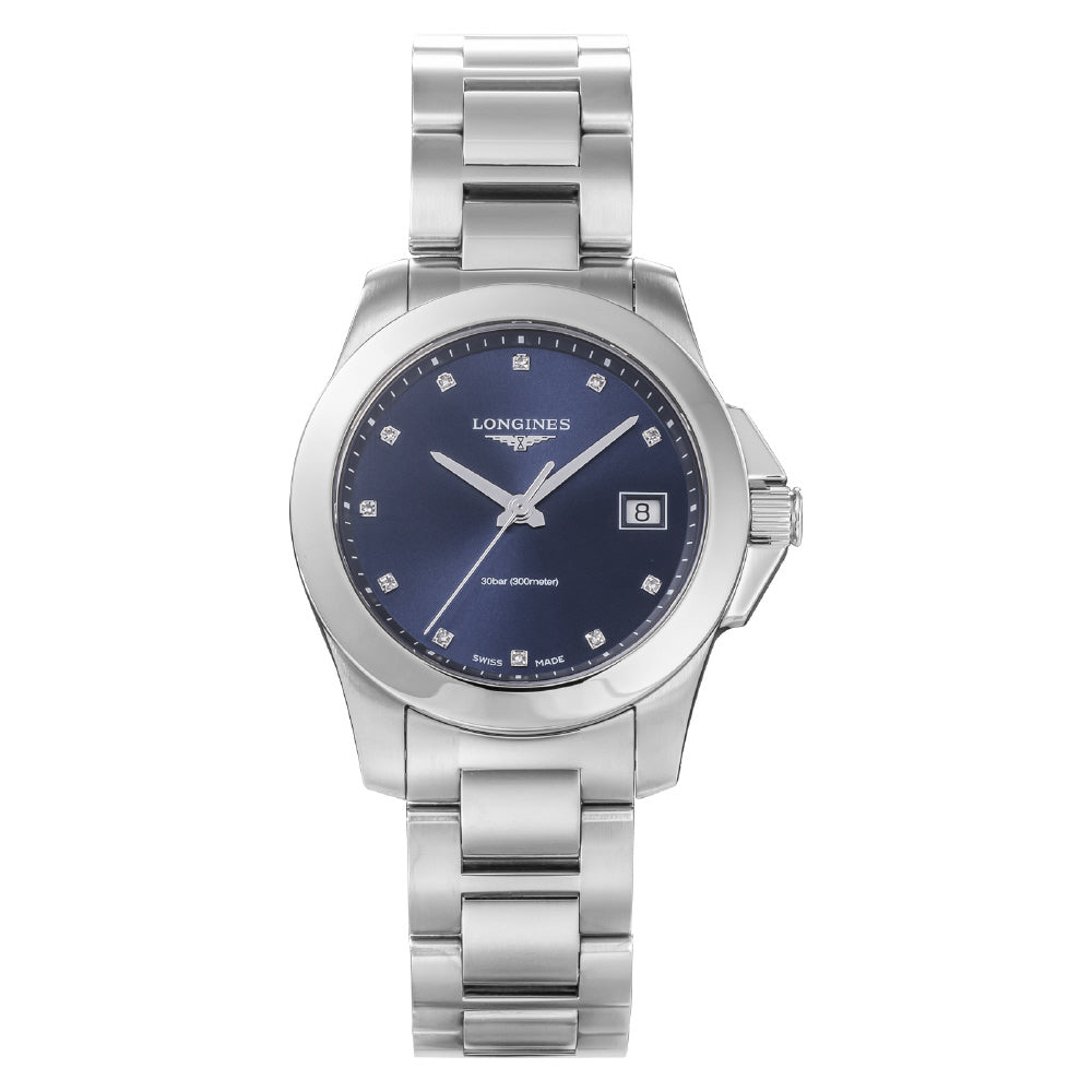 LONGINES L33774976 Watch - Conquest 2-Year Warranty Blue Dial Stainless Steel Case Swiss Automatic Movement