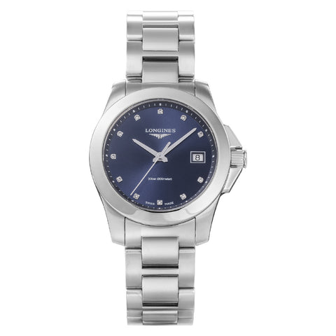 LONGINES L33774976 Watch - Conquest 2-Year Warranty Blue Dial Stainless Steel Case Swiss Automatic Movement
