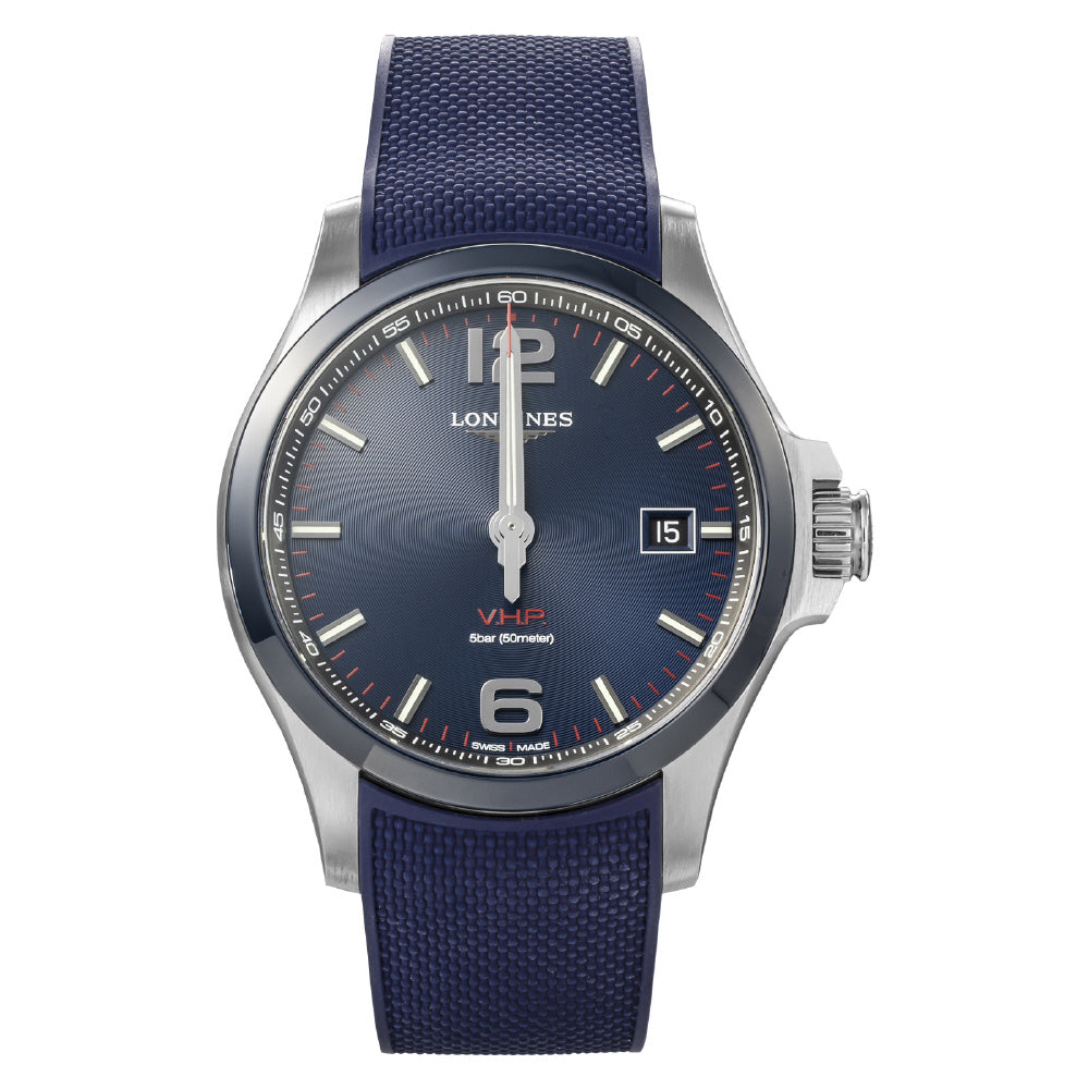 LONGINES L37294969 Watch - Conquest V.H.P. Swiss Quartz Movement Blue Dial 2-Year Warranty Water Resistant