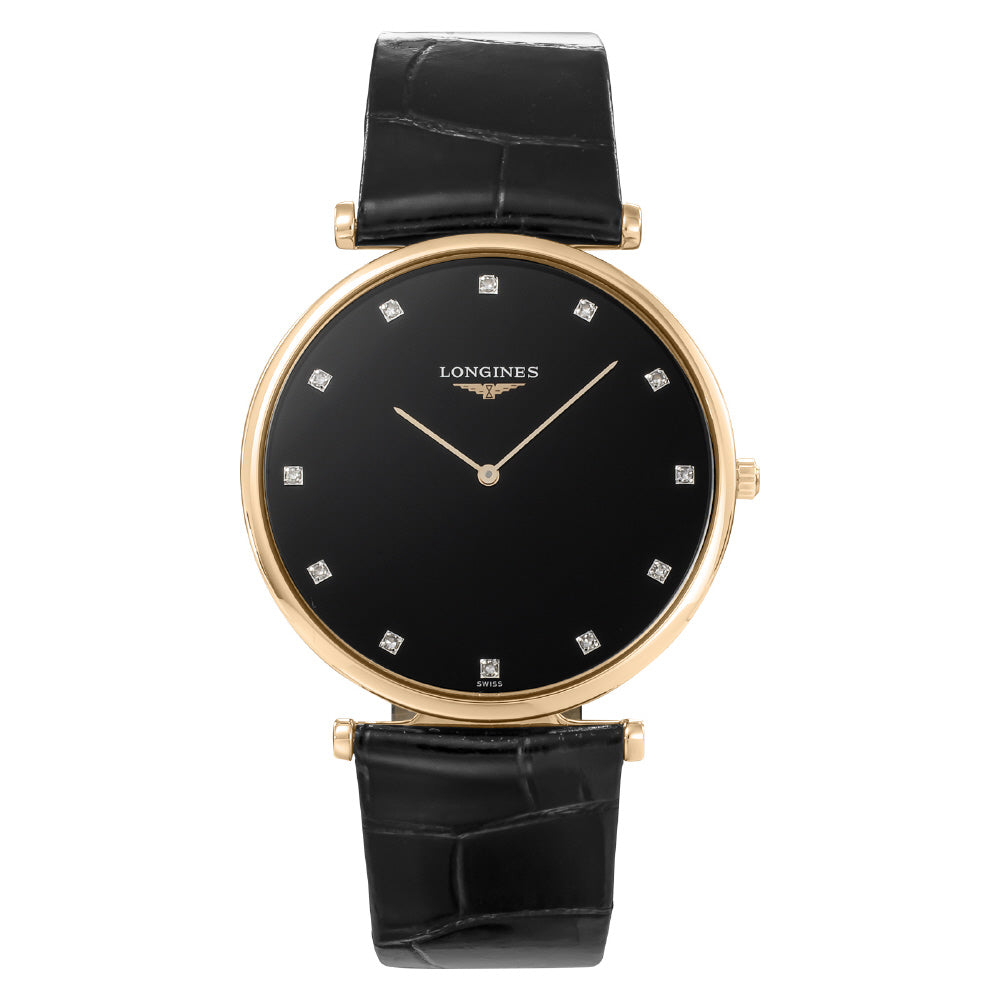 LONGINES L47661572 Watch - Classic Elegance 2-Year Warranty Black Dial Swiss Movement