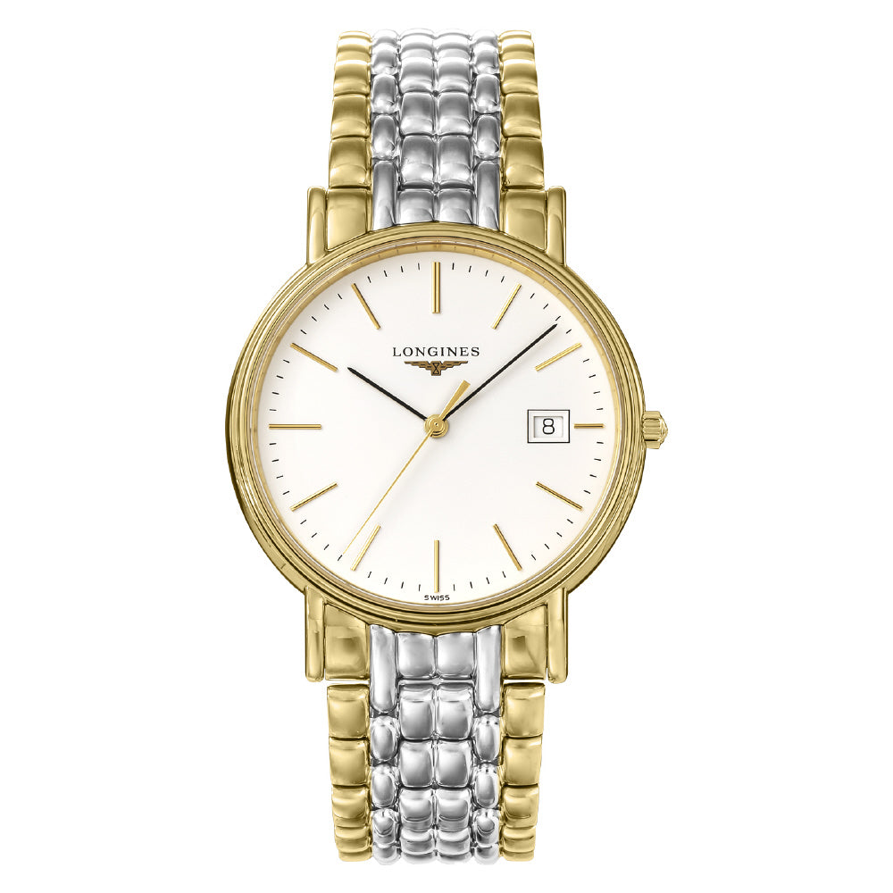 LONGINES L47902127 Watch - Elegant Design 2-Year Warranty White Dial Stainless Steel Case Water Resistant