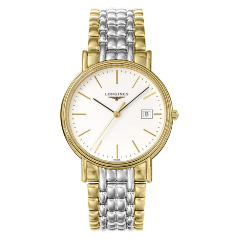 LONGINES L47902127 Watch - Elegant Design 2-Year Warranty White Dial Stainless Steel Case Water Resistant