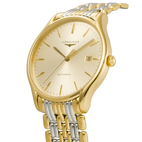 LONGINES L49602327 Elegant Gold Design 5-Year Warranty Swiss Made Automatic Movement Water Resistant