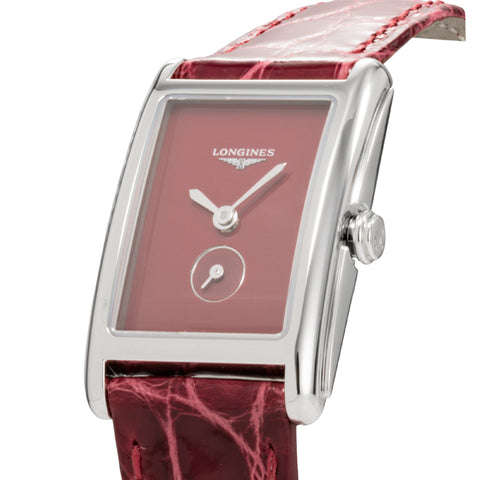 LONGINES L52554982 Elegant Dolcevita Design 2-Year Warranty Red Dial Stainless Steel Case