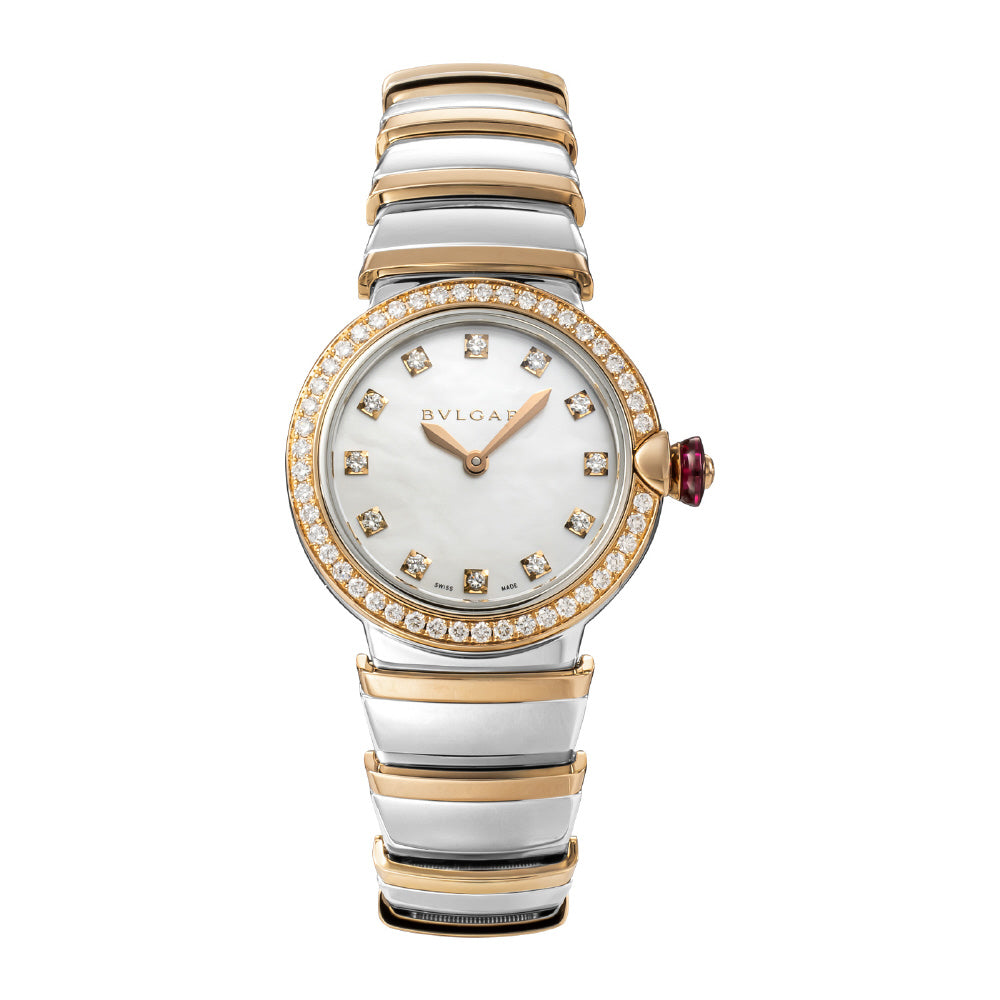BVLGARI LU28WSPGDSPG12 Watch - Lucea White Dial Stainless Steel Case 2-Year Warranty Elegant Design