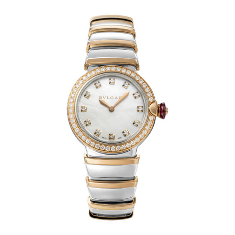 BVLGARI LU28WSPGDSPG12 Watch - Lucea White Dial Stainless Steel Case 2-Year Warranty Elegant Design