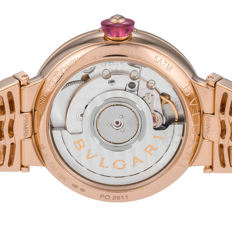 BVLGARI LUP33WGGD11 Luxury Lvcea White Pearl Dial Stainless Steel Bracelet 2-Year Warranty
