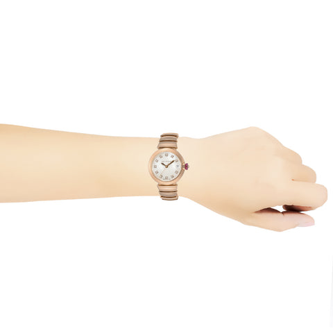 BVLGARI LUP33WGGD11 Luxury Lvcea White Pearl Dial Stainless Steel Bracelet 2-Year Warranty