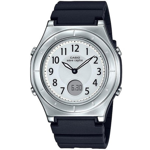 Casio Women's Wave Ceptor LWA-M145 Series Solar-Powered Radio Controlled Watch with Multi-Band 6 and Rubber Band LWA-M145-1AJF