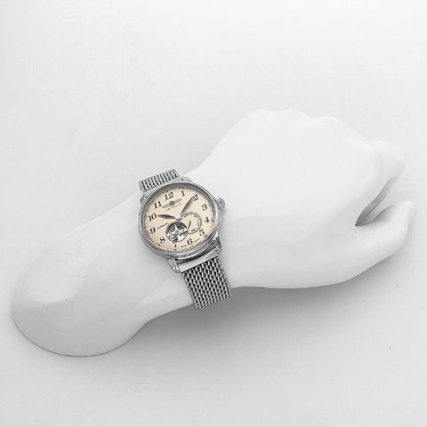 ZEPPELIN M-5 Elegant Design Automatic Movement Water Resistant Stainless Steel Case Genuine Leather Strap