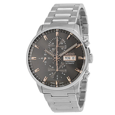 MIDO M016.414.11.061.00 Watch - Commander Automatic Movement Stainless Steel Case Grey Dial 2-Year Warranty