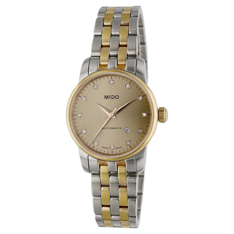 MIDO M7600.9.67.1 Watch - Baroncelli 2-Year Warranty Gold Elegant Design Swiss Automatic Movement Water Resistant