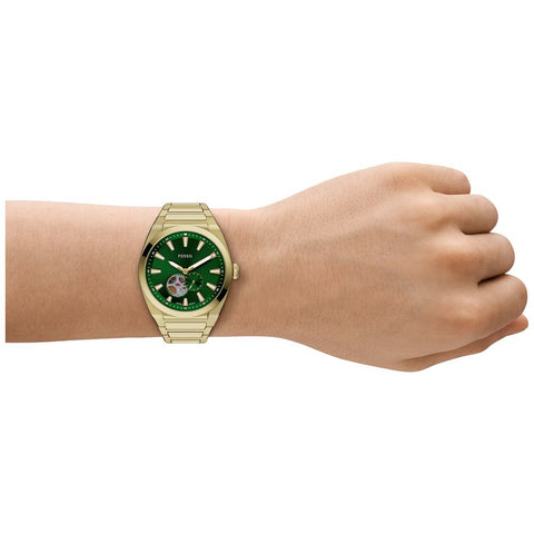 ME3276 FOSSIL Everett Green Dial Stylish Design Water Resistant Quartz Movement Classic Casual Watch