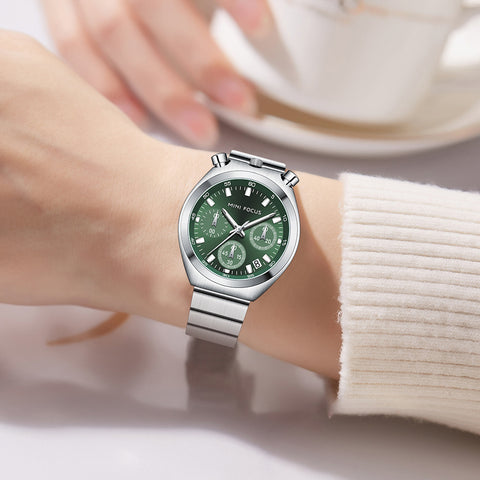 MF0491L-03 3 Mini Focus 38mm Elegant Design Water Resistant Quartz Movement Stylish Leather Strap
