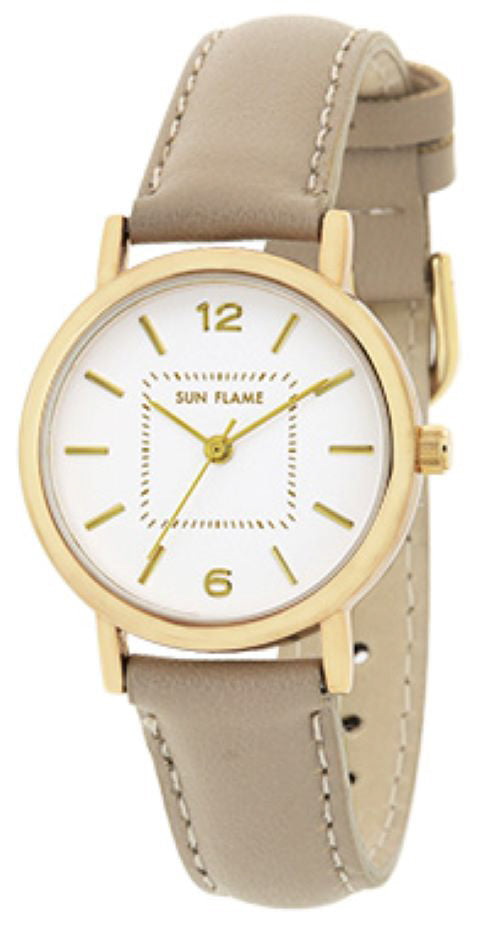 Sun Flame MJL-B31-MO Watch - Fashion Watch for Women Leather Band Mocha Color Elegant Design Water Resistant Stylish
