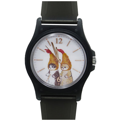 MSD001-6(CBK) ) Mofusand PVC Watch Clear Black Lightweight Water-Resistant Cute Design