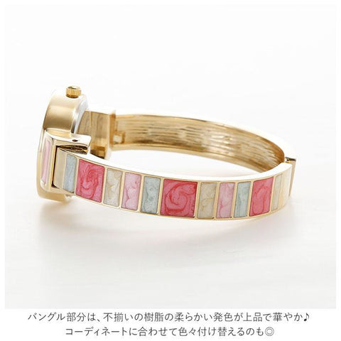 plaisir NCM-074 Nickel-Free Bangle Watch Elegant Design Durable Stainless Steel Water-Resistant