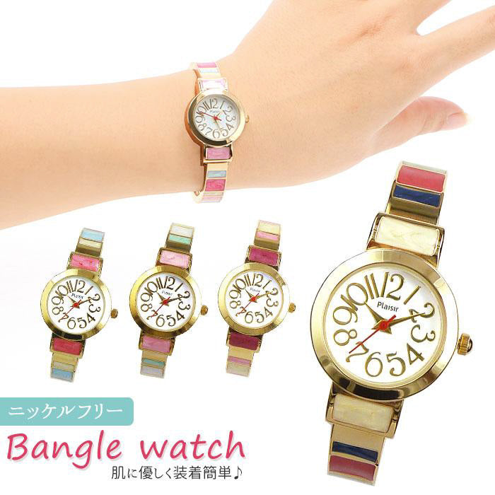 plaisir NCM-074 Watch - Nickel-Free Bangle Watch Elegant Design Durable Stainless Steel Water-Resistant (Image 6)