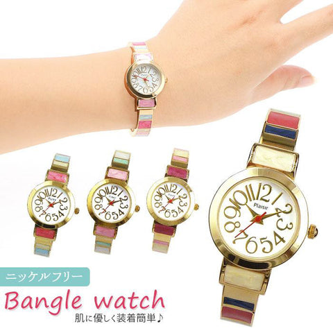 plaisir NCM-074 Watch - Nickel-Free Bangle Watch Elegant Design Durable Stainless Steel Water-Resistant (Image 6)