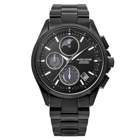 NLUS41BKELT Luce Solar Eco-Friendly Watch 1-Year Warranty Black Stainless Steel Elegant Design