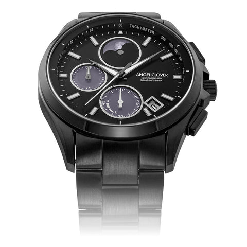 NLUS41BKELT Luce Solar Eco-Friendly Watch 1-Year Warranty Black Stainless Steel Elegant Design