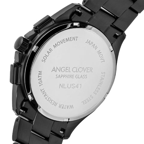 NLUS41BKELT Luce Solar Eco-Friendly Watch 1-Year Warranty Black Stainless Steel Elegant Design
