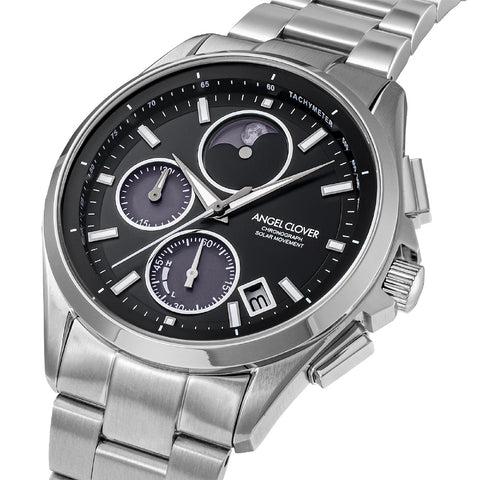 NLUS41SSELT Luce Solar Silver Watch Eco-Friendly Solar Power 1-Year Warranty Stylish Design Water Resistant