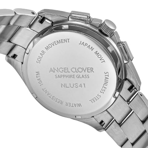 NLUS41SSELT Luce Solar Silver Watch Eco-Friendly Solar Power 1-Year Warranty Stylish Design Water Resistant