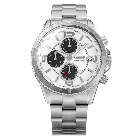 NMOS44SSWH NMOS44SSWH Watch - Mondo Solar Watch 1-Year Warranty White Eco-Friendly Solar Power Stylish Design