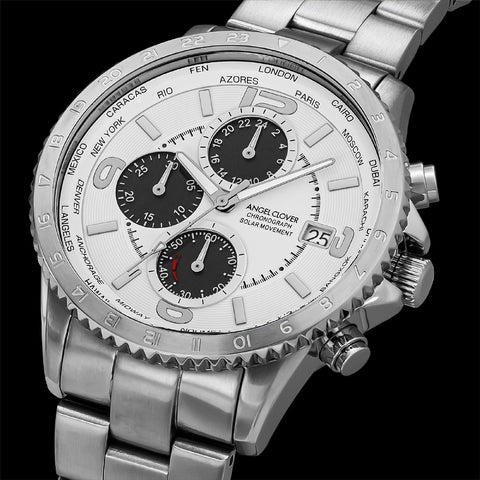 NMOS44SSWH NMOS44SSWH Watch - Mondo Solar Watch 1-Year Warranty White Eco-Friendly Solar Power Stylish Design (Image 2)