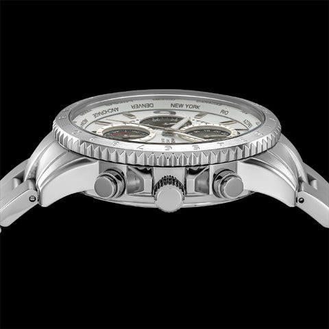 NMOS44SSWH NMOS44SSWH Watch - Mondo Solar Watch 1-Year Warranty White Eco-Friendly Solar Power Stylish Design (Image 4)