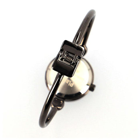 plaisir NTK-252 Nickel-Free Bangle Watch Gold White Elegant Design Durable Construction Stylish Accessory