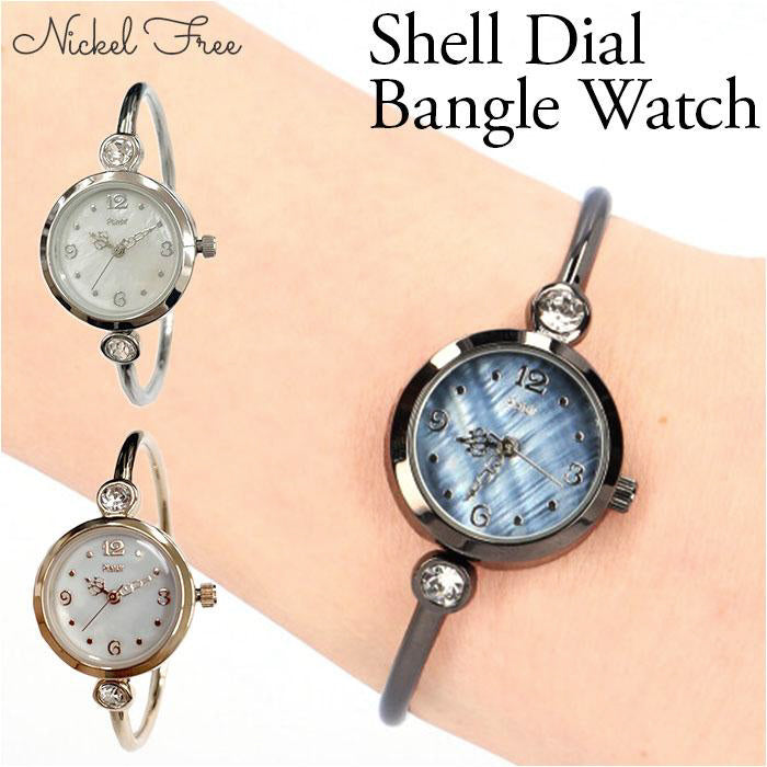 plaisir NTK-252 Watch - Nickel-Free Bangle Watch Gold White Elegant Design Durable Construction Stylish Accessory (Image 5)