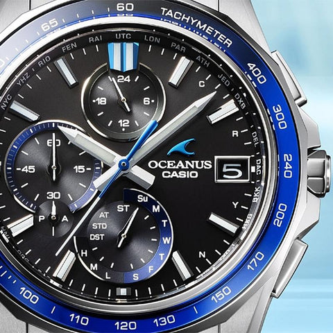 Casio Men's OCEANUS Manta Solar Radio Watch with Metal Band OCW-S7000-1AJF