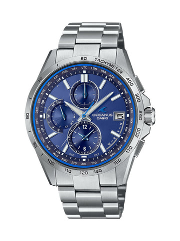 CASIO OCW-T2600-2A3JF Solar Radio Watch Classic Design Blue Dial Stainless Steel Case Water Resistant