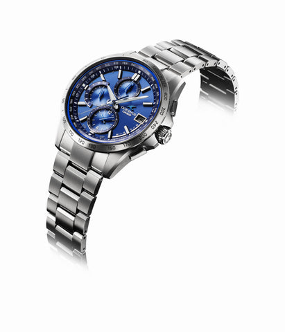 CASIO OCW-T2600-2A3JF Solar Radio Watch Classic Design Blue Dial Stainless Steel Case Water Resistant
