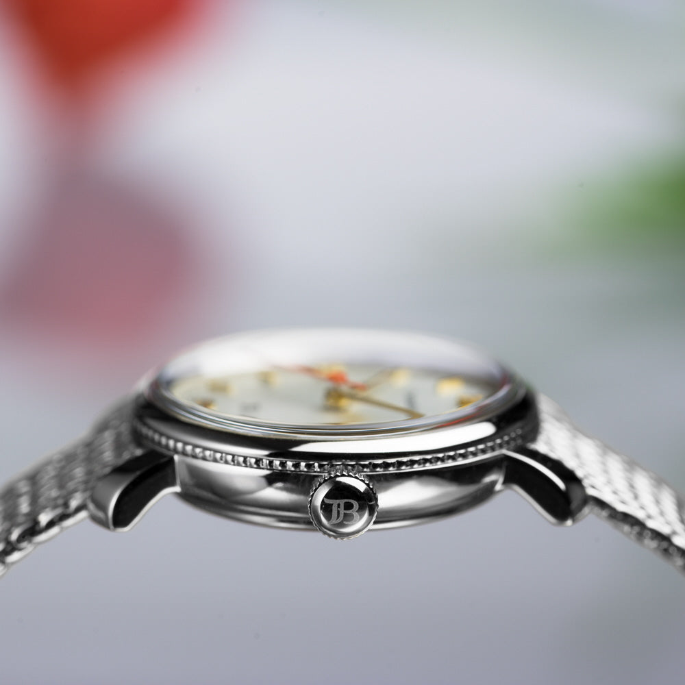 Time&Bouquet OTB-003-S Watch - Elegant Coquelicot Mesh Band Stylish Design Water Resistant Japanese Quartz Movement (Image 4)
