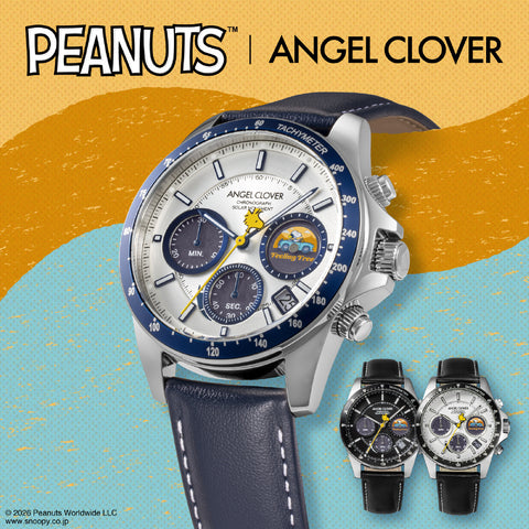 Angel Clover PN40SWH-BK Stylish White Watch PEANUTS Collaboration 1 Year Warranty Japanese Movement Elegant Design