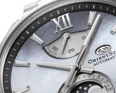 Orient Men's ORIENT STAR Contemporary M34 F7 Mechanical Moon Phase Limited Edition Automatic Stainless Steel Watch with Alternate Leather Band RK-AY0201A
