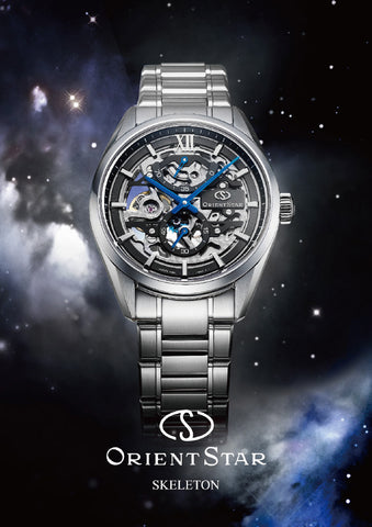 Orient Men's ORIENT STAR Contemporary Skeleton M34 F8 Hand-Winding Stainless Steel Watch with Genuine Alligator Leather Replacement Band RK-AZ0102N