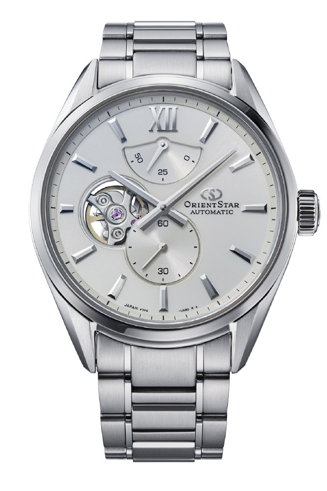 ORIENT RK-BY0011S Watch - Elegant Semi-Skeleton Design Automatic Movement 100m Water Resistance Stainless Steel Case