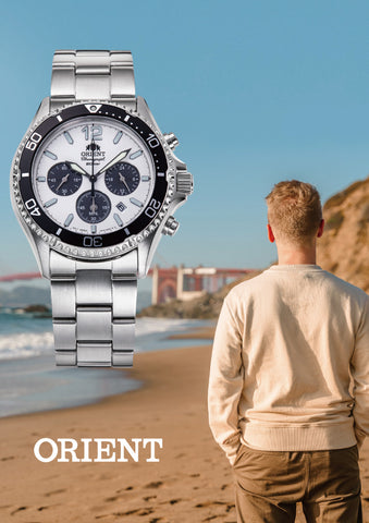ORIENT RN-TX0203S Watch - Men's Sport Mako Diver Design Chronograph Solar Powered Metal Band Watch (Image 4)