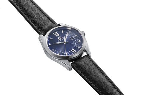 ORIENT RNWG0605L Contemporary Solar-Powered Design Water Resistant Stainless Steel Case Elegant Blue Dial