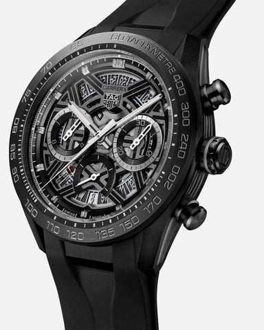 TAG Heuer CBU2080.FT6272 Swiss Automatic Chronograph Black Rubber Strap Water Resistant Luxury Design